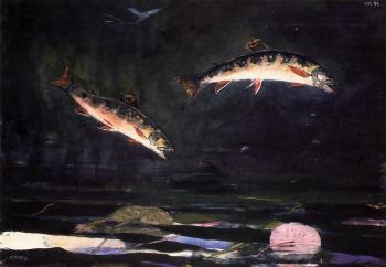 Winslow Homer : Leaping Trout II